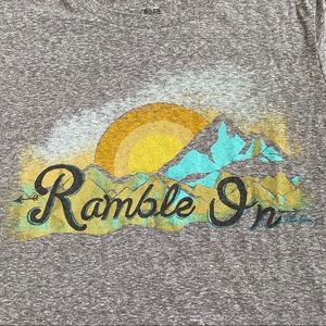 Billabong Gray Tee with Yellow and Blue Graphic